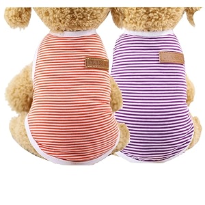 kutkut classic dog striped tshirt cat clothes for small dogs stretchy summer cotton cat vest doggy tank top for cavalier king lhasa apso french bulldog pug etc size 2xlchest 55cm length45cm