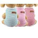 KUTKUT Combo of 3 Striped T-Shirt Clothes for Small Dogs &amp; Cats,Summer Cotton Vest Doggy Tank Top for Cavalier King, French Bulldog, Pug etc (Size: 2XL, Chest: 55cm, Length: 45cm)