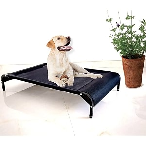kutkut cooling elevated dog bed portable durable summer frame raised pet cot with washable amp breathable mesh  cot bed for extra large medium small dogs for camping or beach s