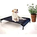 KUTKUT Cooling Elevated Dog Bed, Portable Durable Summer Frame Raised Pet Cot with Washable &amp; Breathable Mesh | Cot Bed for Extra Large Medium Small Dogs for Camping or Beach (S)