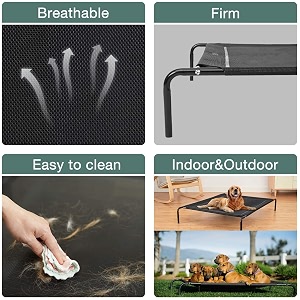 kutkut cooling elevated dog bed portable durable summer frame raised pet cot with washable amp breathable mesh  cot bed for extra large medium small dogs for camping or beach s