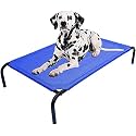 KUTKUT Cooling Elevated Dog Bed | Portable Durable Metal Frame Raised Cot with Washable &amp; Breathable Teslin Recyclable Mesh | Indoor Outdoor Pet Bed for Small, Medium &amp; Large Dogs