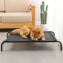 KUTKUT Cooling Elevated Dog Bed, Portable Durable Summer Frame Raised Pet Cot with Washable &amp; Breathable Mesh | Cot Bed for Extra Large Medium Small Dogs for Camping or Beach (L)