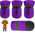 KUTKUT Dog Boots for Hot Pavement, Dog Paw Protector Pack of 4Pcs, Anti-Slip Shoes with Reflective & Soft Soled Skidproof with Adjustable Drawstring for Corgi, French Bulldog, Pembroke etc (Size: 6)