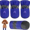 KUTKUT - Dog Boots Paw Protector, Anti-Slip Dog Shoes Pet Booties with Reflective Straps for Beagles, Corgi, French Bulldog etc (Size: 7, Feet Long: 6.5cm, Feet Wide:5.5cm)