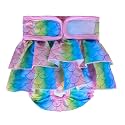 KUTKUT Female Dog Adjustable Diapers Washable Reusable Super Absorbency Leak-Proof Mermaid Pattern Dog Nappie for Dogs in Heat, Period or Excitable Urination, Sanitary Panties (Size: S)