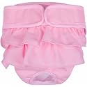 KUTKUT Dog Female Diapers, Washable Dog Diapers Highly Absorbent Reusable Doggie Diapers for Dogs Period Panties Dresses for Dogs in Heat, Period or Excitable Urination (M: Waist: 40cm - 50cm)