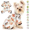 KUTKUT polycotton blend Dog Pajamas for Small Dogs Boy Girl Cute Dog Clothes Soft StretchClothes Onesies Summer Puppy Pajamas (Size: L,Chest: 45cm,Length: 35cm),Multicolor,1 count