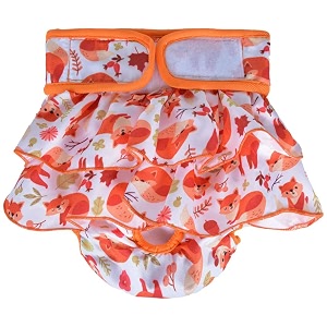 kutkut female dog adjustable diapers reusable washable super absorbency leak-proof animal pattern nappie dress for dogs in heat period or excitable urination sanitary panties size m