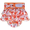 KUTKUT Female Dog Adjustable Diapers Reusable Washable Super Absorbency Leak-Proof Animal Pattern Nappie Dress for Dogs in Heat, Period or Excitable Urination, Sanitary Panties (Size: XL)