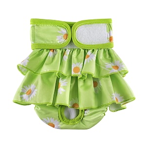 kutkut female dog adjustable diapers washable reusable super absorbency leak-proof dog nappie dresses for dogs in heat period or excitable urination sanitary panties dress size s