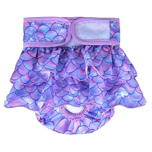 kutkut female dog diapers no leak washable female dog diapers highly absorbent diapers for dogs female in heat incontinence excitable urination or period reusable dog skirt diapers size s
