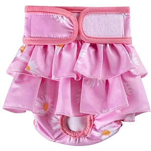 kutkut female large dog diapers adjustable washable reusable super absorbency leak-proof dog nappie dresses for dogs in heat period or excitable urination sanitary panties dress size xxl