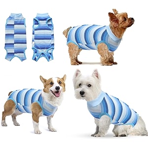kutkut recovery suit for puppy dog surgical recovery suit for abdominal wounds or skin diseases male female anti licking dog onesies pet surgery suitsubstitute e-collar amp cone size s
