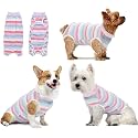 KUTKUT Recovery Suit for Cat Small Dog Surgical Recovery Suit for Abdominal Wounds or Skin Diseases Male Female Anti Licking Dog Onesies Pet Surgery Suit,Substitute E-Collar (Size: S)