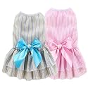 KUTKUT Set Of 2 Dress For Small Dog Cat Girl Puppy Clothes,Tutu Striped Skirt Summer Dress For Shihtzu, Bichon, Toypoodle Etc Cat Pet Apparel (Size: Xl, Adjustable Chest: 50Cm), Multicolor