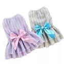 KUTKUT Set Of 2 Frock Dress For Small Dog Cat Girl Puppy Clothes Female Princess Tutu Striped Summer Skirt For Shihtzu,Bichon Etc. Cat Pet Apparel (Size: Xl,Adjustable Chest: 50 Cm),Multicolor
