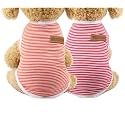 KUTKUT Set of 2 Pcs Striped T-Shirt Puppy Clothes for Small Dogs, Stretchy Summer Cotton Cat Vest Doggy Tee Tank Top ForShihTzu, Lhasa, Bichon, Pekingese etc (Size: XL, Chest 50cm, Length 40cm)