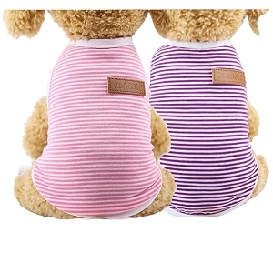 kutkut classic dog striped tshirt cat clothes for small dogs stretchy summer cotton cat vest doggy tank top for cavalier king lhasa apso french bulldog pug etc size 2xlchest 55cm length45cm