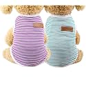 KUTKUT Classic Dog Striped TShirt Cat Clothes for Small Dogs, Stretchy Summer Cotton Cat Vest Doggy Tank Top For Cavalier King, Lhasa Apso, French Bulldog, Pug etc (Size: 2XL,Chest: 55cm, Length:45cm)