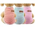 KUTKUT Set of 3 Dog Striped T-Shirt Puppy Clothes for Small Dogs, Stretchy Summer Cotton Cat Vest Doggy Tee Tank Top for Shihtzu, ToyPoodle, Lhasa, Bichon etc (Size: XL, Chest 50cm, Length 40cm)