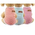 KUTKUT Set of 3 Pcs Striped T-Shirt Puppy Clothes for Small Dogs Cats, Summer Cotton Vest Doggy Tee Tank Top for Shihtzu, ToyPoodle, Lhasa, Bichon etc (Size: XL, Chest 50cm, Length 40cm)
