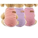 KUTKUT Classic Dog Striped TShirt Cat Clothes for Small Dogs, Stretchy Summer Cotton Cat Vest Doggy Tank Top For Cavalier King, Lhasa Apso, French Bulldog, Pug etc (Size: 2XL,Chest: 55cm, Length:45cm)