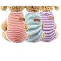KUTKUT Set of 3 Pcs Striped T-Shirt Puppy Clothes for Small Dogs Cats, Stretchy Summer Cotton Vest Doggy Tee Tank Top for Shihtzu, ToyPoodle, Lhasa, Bichon etc (Size: XL, Chest 50cm, Length 40cm)