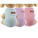 KUTKUT Set of 3 Striped T-Shirt Puppy Clothes for Small Dogs Cats, Summer Cotton Vest Doggy Tank Top for Shihtzu, ToyPoodle, Lhasa, Bichon, Pekingese (Size: XL, Chest 50cm, Length 40cm)