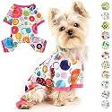 KUTKUT polycotton blend Small Dog Pajamas Spring Summer Autumn Dog Clothes For Puppies Cat Girl,Doggie Onesies Cat Pet Jammies For Shihtzu,Poodle (Xl,Chest: 50Cm,Length: 40Cm,Multicolor),1 count