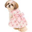KUTKUT Small Girl Dog &amp; Cat Floral Dress with Lovely Bow Pet Apparel | Puppy Summer Dress Birthday Pet Apparel Dresses | Frock Dresses for Cavalier King, Frenchi, etc (Size: 2XL, Bust:55cm)
