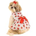 KUTKUT Small Girl Dog &amp; Cat Dress with Lovely Bow Pet Apparel | Puppy Summer Dress Birthday Pet Apparel Dresses | Frock Dresses for Cavalier King, Frenchi, etc (Size: 2XL, Bust:55cm, Length 45cm)