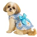 KUTKUT Small Girl Dog &amp; Cat Summer Dress with Lovely Bow Pet Apparel | Puppy Dress Birthday Pet Apparel Dresses | Frock Dresses for Shihtzu, Poodle etc (Size: L, Bust:45cm, Length 35cm)