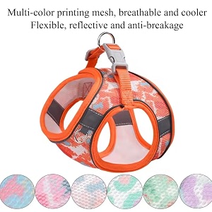 kutkut catsmall dog harness amp leash set escape proof vest harness for walkingeasy control night safe pet harness with reflective strap fit for small dogspuppies kittencats sizem chest42-48cm