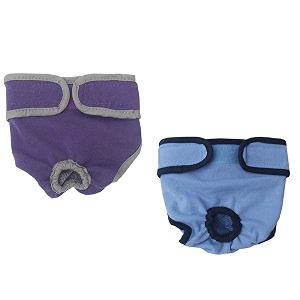 kutkut combo of 2 reusable pet cotton physiological pants washable sanitary pet diaper adjustable menstruation underwear for female dogs in heat period size xl adjustable waist 50-75cm