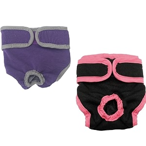 kutkut combo of 2 reusable pet cotton physiological pants washable sanitary pet diaper adjustable menstruation underwear for female dog in heat period size xl adjustable waist 50-75cm
