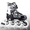 Kuxuan Boys Adjustable Inline Skates with Light up Wheels for Kids Youth