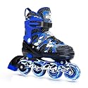 Kuxuan Boys Adjustable Inline Skates with Light up Wheels for Kids Youth