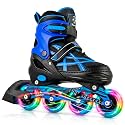 Kuxuan Boys Adjustable Inline Skates with Light up Wheels for Kids Youth