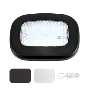 kvaey magnetic dome light for car led press switch usb rechargeable car interior ceiling roof reading lamp universal wireless car dome light accessories for car rv truck trailer camper black