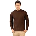 Kvetoo Men39s High Neck Cable Knit Sweater