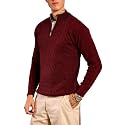 Kvetoo Men39s Wool High Neck Zipper Sweater