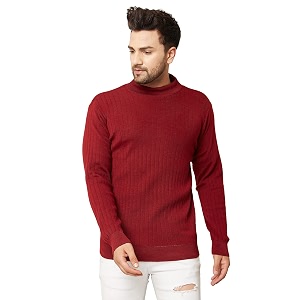 Kvetoo Men High Neck Full Sleeve Winter
