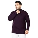 Kvetoo Plus Size Men High Neck Zipper