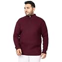 Kvetoo Plus Size Men High Neck Zipper