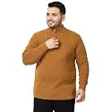 Kvetoo Plus Size Men High Neck Zipper