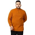 Kvetoo Plus Size Men High Neck Zipper