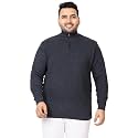 Kvetoo Plus Size Men High Neck Zipper