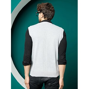 kvetoo v neck sleeveless winter wool sweater for men