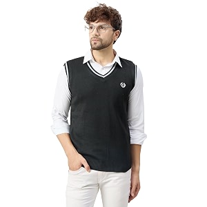 kvetoo v neck sleeveless winter wool sweater for men